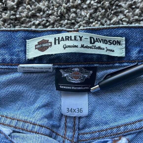 Harley Davidson Straight Leg Bootcut Denim Jeans, Mens 34x36 Pants - Picture 2 of 6